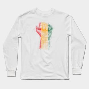 Hand fist drawing with scribble art Long Sleeve T-Shirt